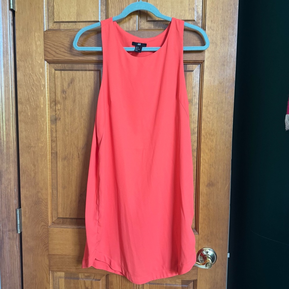 🔥 SALE! 5 for $20 🛍️ H&M Coral Sleeveless Shift Tank Dress